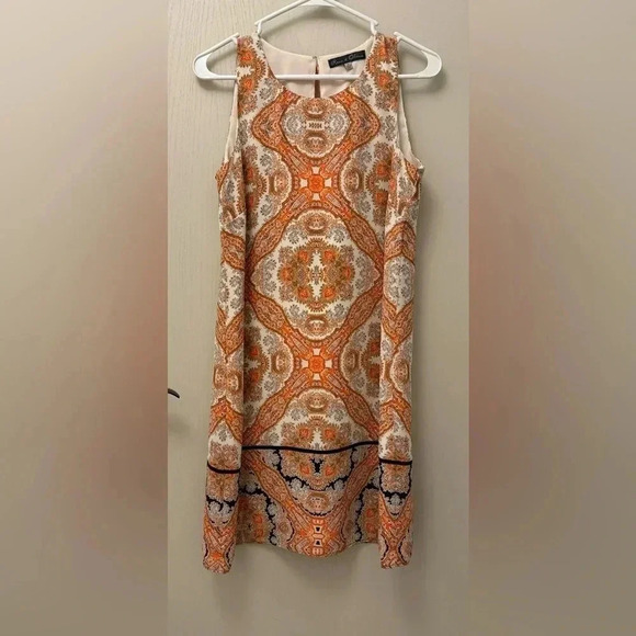 Beautiful Paisley Print Lined Sheath Dress EUC Size 4 Patterned Sleeveless - Picture 1 of 10